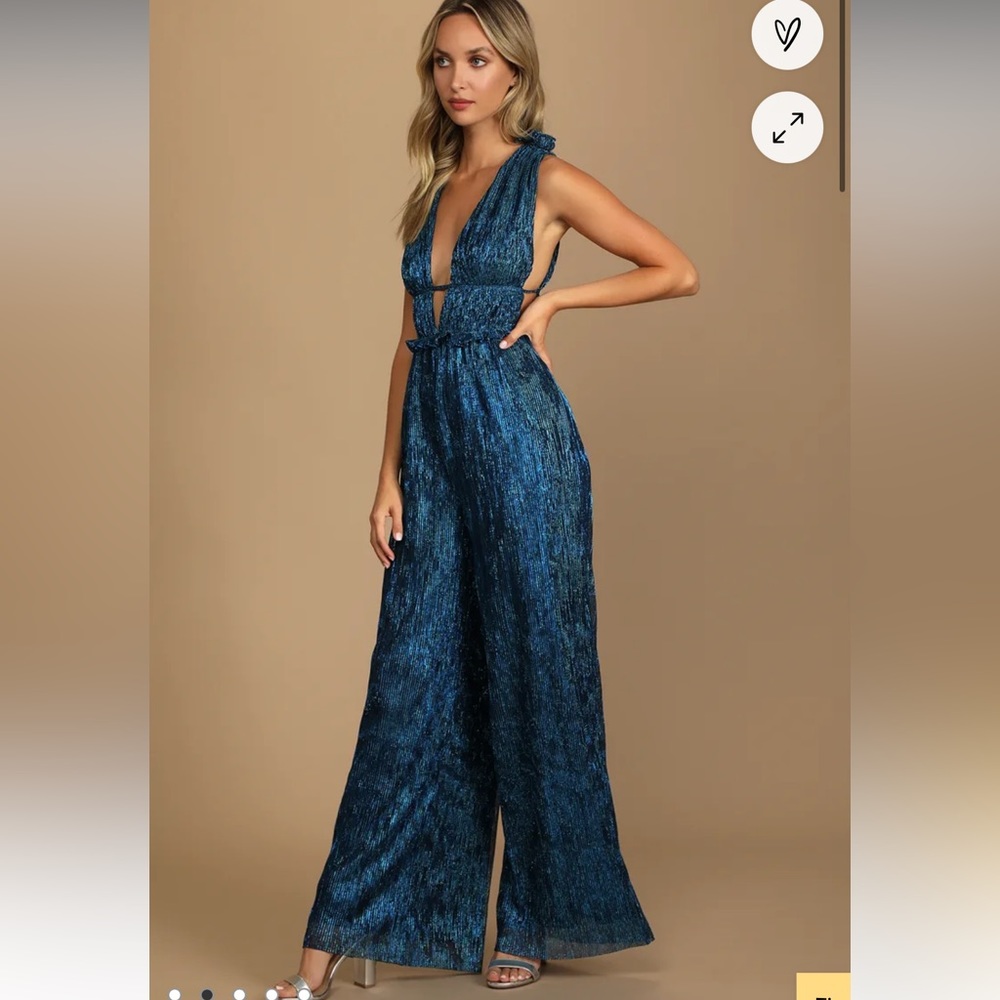 Lulu’s Shimmer Metallic Party Jumpsuit